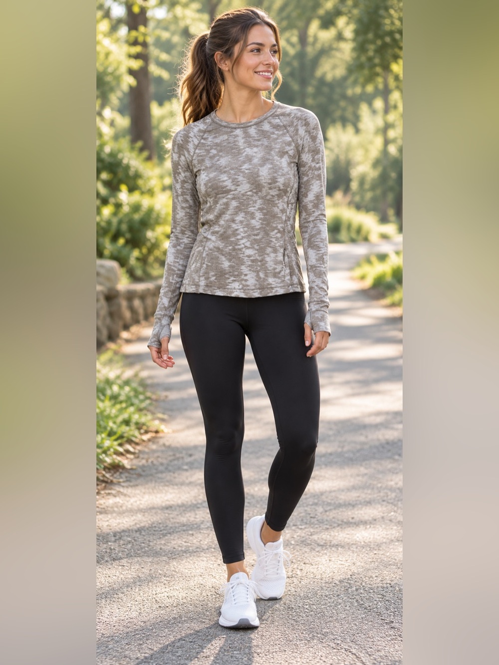Lululemon It’s Rulu Run Long Sleeve Shirt Green Grey Size 8
